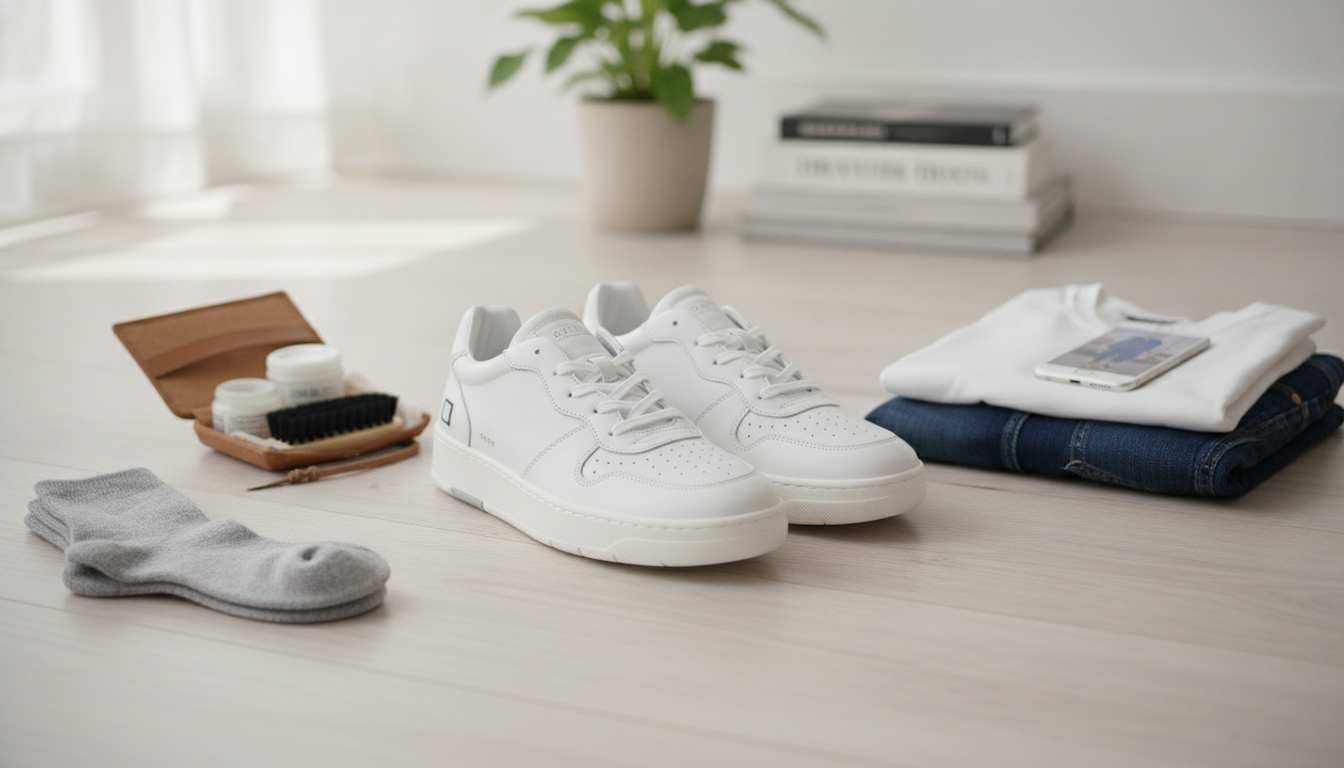 D.A.T.E. Men’s White Leather Sneakers: Fit, Style & Care